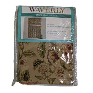 Waverly Imperial Dress Rod Pocket Tier Pair Antique 52"x36" New READ